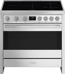 Smeg B95IMX9 Fornuis 90 x 60 x 90 - 5 inductiezones waarvan 1 multizone - 1 oven - energieklasse A - vapor clean reiniging - inox