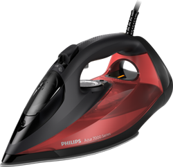 Philips DST7022/40 2400W- 2800W - 50g/min - 250 SOS - SteamGlide Plus - 2m cord, 300ml - Quick Calc Release - Black/Red