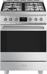 Smeg Fornuis 60 x 60 x 90 - 4 branders gas - oven multifunctie - energieklasse A - inox
