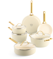 GreenPan Padova Cream White 10-delige Pannenset met keramische antikleeflaag