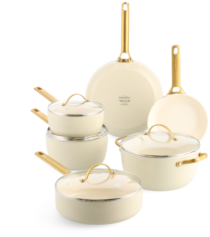 GreenPan Padova Cream White 10-delige Pannenset met keramische antikleeflaag