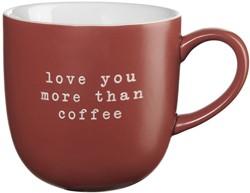 ASA koffiemok - "Love you more than coffee" - d. 9,5 cm, h. 9,5 cm, 0,35 l