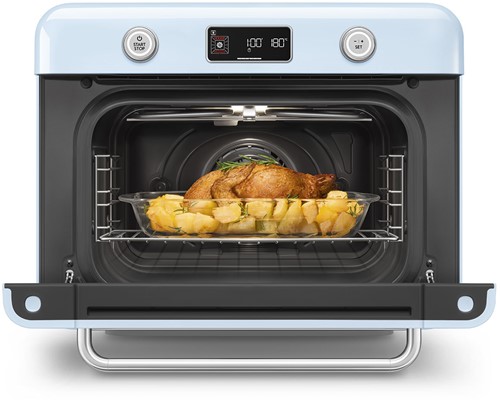 Smeg COF01PBEU Vrijstaande combi stoomoven - 30L - Pastelblauw