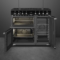 Smeg CX93GMBL Fornuis 90x60 cm - Gas - 5 kookzones - 3 ovenruimte - Pyrolyse reiniging - Mat zwart-2