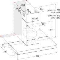 Bauknecht Wandschouwafzuigkap T-Box 90cm-2