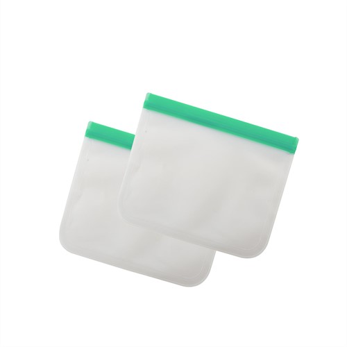 Dotz Set van 2 herbruikbare ziplock zakken uit Peva groen 750ml