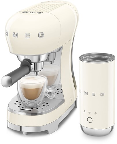 Smeg ECF12CREU Bundle Espressomachine crème met MFF02CREU-2