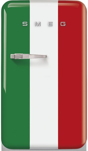 SMEG FAB10HRDIT5 Koelkast "Home Bar" - 130 L - hoogte 96 cm - energieklasse E - jaren '50 - scharnieren rechts - Italiaanse vlag