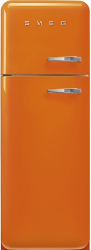 SMEG FAB30LOR5 Koelkast/diepvriezer - 222 L+ 72 L - energieklasse D - jaren '50 - scharnieren links - oranje