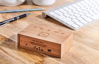 Gingko Click clock Flip natural cherry-3