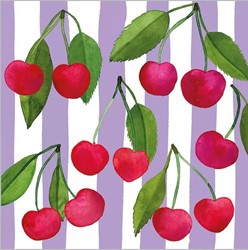 PPD Cherry & Stripes Servetten 25x25