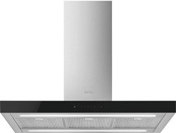 Smeg Decoratieve eilanddampkap 90 cm - 820 m³/u - energieklasse A - inox met zwart