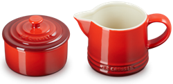 Le Creuset Melk- en Suikerset Kersenrood Kersenrood Aardewerk