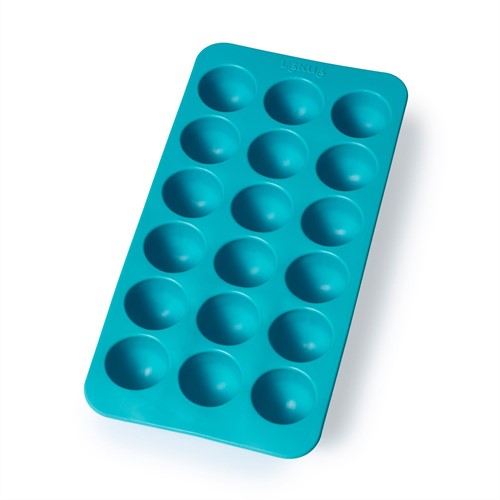 Lékué Ijsblokjesvorm uit rubber voor 18 ronde ijsblokjes aquablauw