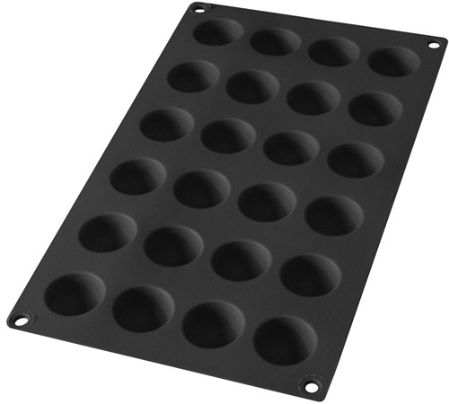 Lékué Bakvorm uit silicone voor 24 kleine halve bollen zwart ø 3cm