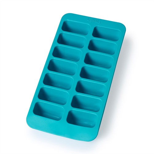 Lékué Ijsblokjesvorm uit rubber voor 14 ijsblokjes aquablauw met deksel