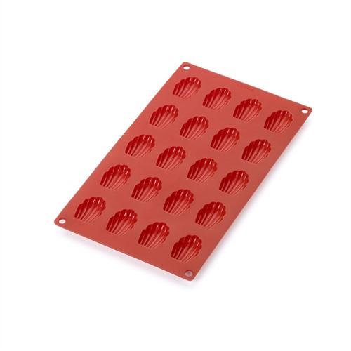 Lékué Bakvorm uit silicone voor 20 madeleines rood 4.2x2.9x1.1cm