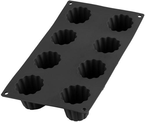 Lékué Bakvorm uit silicone voor 8 cannelés bordelais zwart ø 5.4cm H 4.8cm