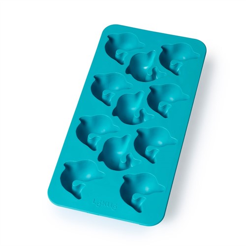 Lékué Ijsblokjesvorm uit rubber voor 11 dolfijnen aquablauw met deksel