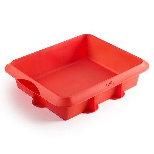 Lékué Vierkante taartvorm uit silicone rood 24x20x6.5cm