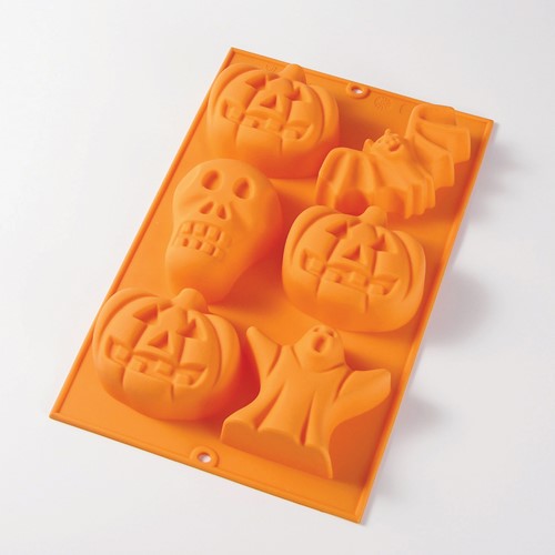Lékué Bakvorm uit silicone voor 6 halloween cakejes oranje