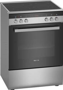 SIEMENS Fornuis iQ300 Elektrisch highSpeedkookplaat, 4z, universeel Plus oven, 7verw.wijzen, elektronische klok, ecoClean, knoppen Inox A