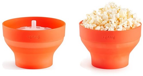 Lékué Set van 2 mini opvouwbare popcornmakers voor magnetron