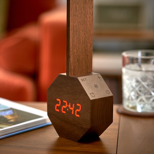 OCTAGON ONE ALARM CLOCK walnut