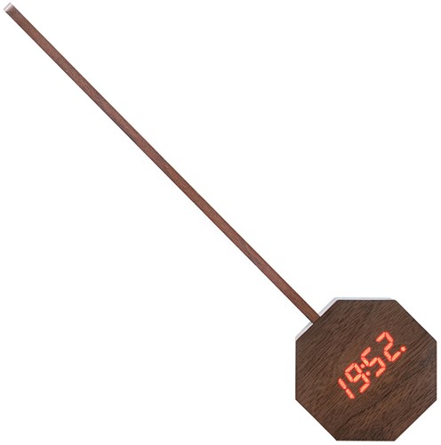 Gingko OCTAGON ONE ALARM CLOCK walnut-3