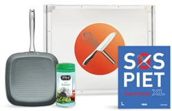 Berghoff Piet Huysentruyt Recycled Aluminium met antikleeflaag grillpan 26cm; SOS Piet kookboek, Piet Italiaanse kruiden