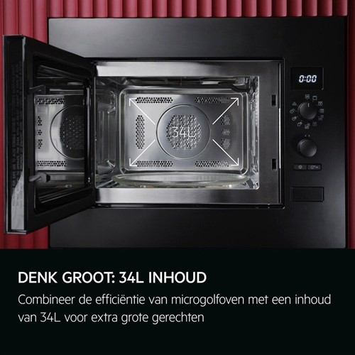 AEG OS5CM34MB Compact Combi Microgolf 5000 Magnetron met hetelucht / 45 cm  /Led - druktoetsen/knop / Assist' programma's / zwart-3