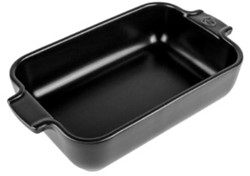 Peugeot Appolia Rechthoekige keramische ovenschaal, Satijnzwart, 22 cm