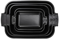Peugeot Appolia Rechthoekige keramische ovenschaal, Satijnzwart, 32 cm-2