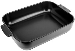 Peugeot Appolia Rechthoekige keramische ovenschaal, Satijnzwart, 40 cm