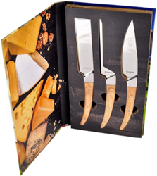 Legnoart kaasmessenset 3pcs CASEUS Legno24 essenhout giftbook