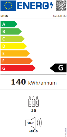 Smeg CVI338RX3 Wijnklimaatkast 