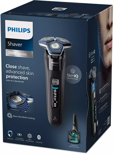 Philips S7886/58 Series 7000 Elektrisch scheerapparaat met harde pouch, oplaadstandaard, snelle reinigingspod, baardstyler en inktzwart design-2