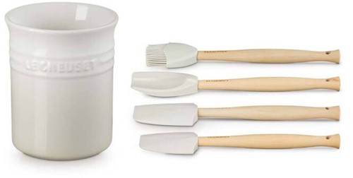 Le Creuset Premium spatelpot met spatelset van 4 Meringue-2