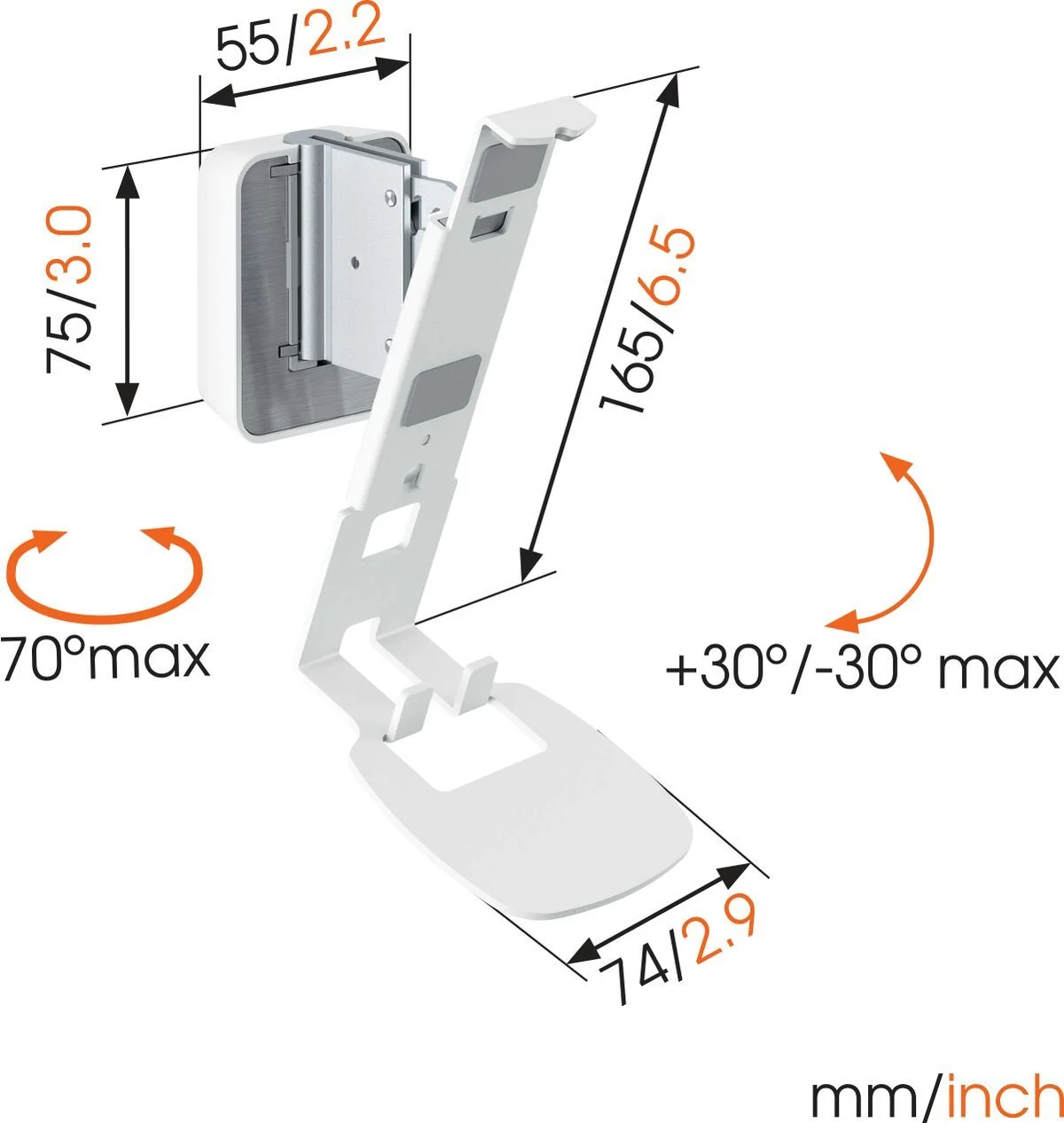 VOGELS SOUND 4201 WHITE WALL MOUNT PLAY1-3