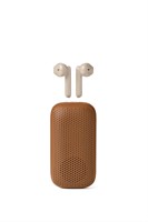 Lexon SPEAKERBUDS : EARBUDS + 3W BT SPEAKER Camel